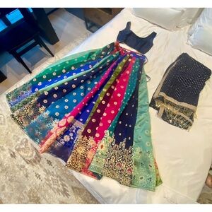 Beautiful Multicolored  Silk Lehenga Set NWT!